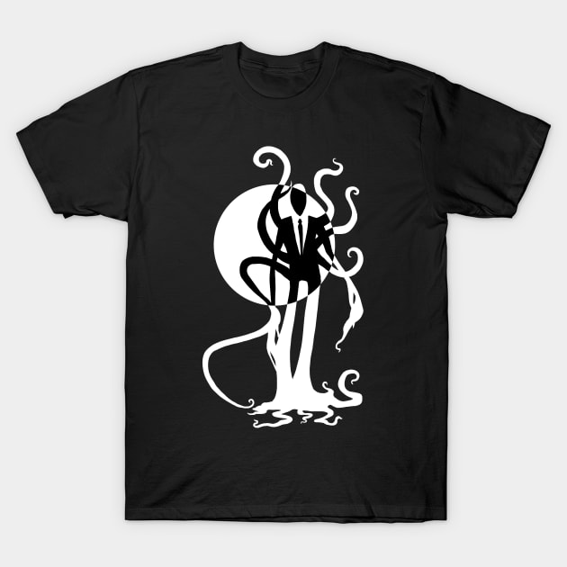 Thin Dude - Slenderman Cryptid Design - Light Design for Dark Shirts T-Shirt by Indi Martin